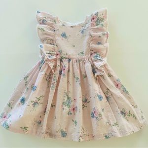 Catherine Malandrino 4T Toddler Girl Pink Floral Ruffle Dress Spring Summer